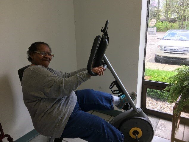 Woman working out.
